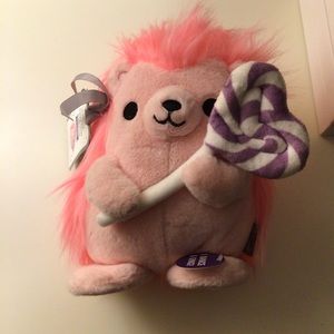 NWT Hallmark Singing + Dancing Pink Lollipop Hedgehog Stuffed Animal